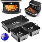 3pcs Silicone Pots Liners for Ninja AF500UK Air Fryer Dual Basket Accessories