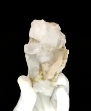 Natural Shiny Apophyllite Crystals with Stilbite On Chalcedony Minerals - #E730