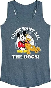 [Disney] Mickey & Friends - Mickey Pluto Just Want All Dogs - Women's Racerback Tank Top