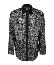 Dsquared2 Sequined Curved Hem Shirt IT48,IT46 black