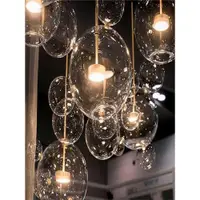 在飛比找ETMall東森購物網優惠-意大利設計師泡泡米奇吊燈北歐創意個性簡約餐廳客廳led玻璃吊