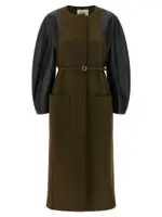 [Fendi] Fendi-Wool Felt Trench E Impermeabili Verde-Donna 40IT