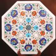 15" marble side / end coffee Table Top Inlay stone art Marquetry decor