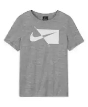 NIKE Big Boys Short-Sleeve Training Top Gray Size L