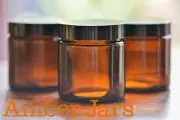 12 x 120ml Glass Amber Jars with Black Wadded Lid. DIY Cosmetics Candles Spices