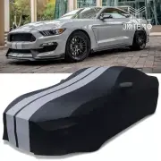Indoor Black w/Grey Line Stain Stretch Full Car Cover For Ford Mustang Mach 1 (for: Ford)