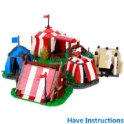 MOC Building Blocks Bricks Medieval Knight Castle Camp Tent Mini Soldier Figures