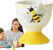 Soft Boiled Egg Holder, Coddled Egg Cups Small Holder, Bee Pattern Kitchen Gadgets, Display Stand Table Centerpieces Cute Decor for Breakfast Brunch Serving