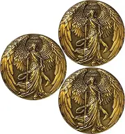 LZWIN The Archangel Saint Michael Christian Challenge Coin - 1.57 Inch Zinc Alloy, Psalm 91:10-11 Scripture, with Protective Case (Pack of 3)