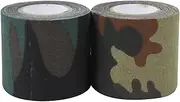 SEWOART Self Adhesive Bandage Wrap Tape 2 Pcs Camouflage Cohesive Fabric Tape Non-woven Waterproof for Outdoor Activities