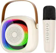 Karaoke Machine for Adults - Outdoor Portable Microphone and Speaker | RGB Lighting Wireless Speaker Microphone Set, Wireless Mics for Camping, Picnics, Family Parties, Birthdays, Weddings