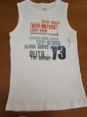 Boy's Size 7 Pumpkin Patch white sleeveless rib tank top