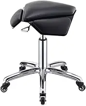 Saddle Stool Ergonomic,PU Leather Rolling Chair with Wheels,Hydraulic Height Office Chair,for Tattoo Clinic Office,Load 440LBS