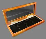 Wood Glass-top Display Box for 4 Certified PCGS NGC Premier Elite Coin Slabs