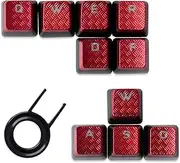 10Keys Corsair FPS Red Backlit Keycaps Replacement for Cherry Key Switches Gaming Keyboards(QWERDF+WASD)