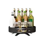 Lazy Susan Organizer Spice Rack 2 Tier for Cabinet Metal Turntable Shelf