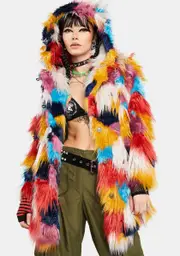 [SpiritHoods] Butterfly Hooded Faux Fur Coat
