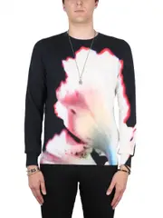 [Alexander McQueen] Alexander McQueen-Jersey With Solarised Flower Print-Uomo S