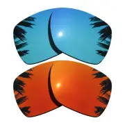 Ice Blue&Orange Red Polarized Replacement Lenses for-Oakley Deviation