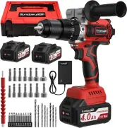 1060In·Lbs Brushless Impact Drill Cordless - 20+3 Torque 21V Hammer Drill Cordle