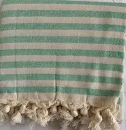 Aqua Perla Steam Green Gray Turkish Towel Peshtemal Cotton