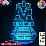 THOMAS THE TANK PERSONALISED 3D LED Night Light 7 Colour Change Room Lamp Remote