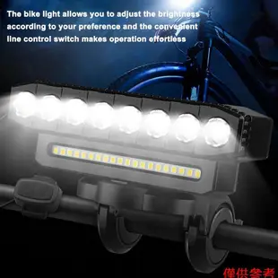 Led 自行車燈 USB 可充電自行車前燈防水,具有 6 種燈光模式支持 MTB 山地自行車的移動電源功能