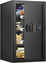 4.2 Cuft Fireproof Safe for Home Use, Digital Home Safes with Programmable Keypad, Spare Keys and Alarm System, Security Safes Box Fireproof Waterproof, Anti-Theft Fire Safe Box for Home Office