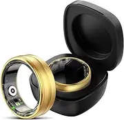 findtime Smart Ring Golden Smart Rings Men Women Smart Ring Android iOS Fitness Ring Tracker Heart Rate Monitor Sleep Monitor Pedometer Health Monitoring Activity Tracker