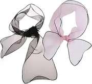 [Holibanna] Organza Scarf Fine Workmanship Scarf Stylish Scarf Dress Accessories Chiffon Neck Scarf Juggling Silk Dance Silk Scarf Shawl Silk Chiffon Scarf Ladies Scarves Black