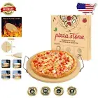 Round 16-Inch Pizza Stone Set - Heavy-Duty Cordierite with Metal Rack Included