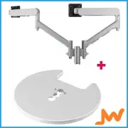 Atdec Dual 690mm Dynamic Monitor Arms Grommet Clamp - Silver