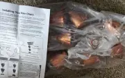 Copper Rain Chain with Hammered Bell Style Cups for Gutter Downspout