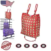 Durable 2-3 Flake Slow Feed Horse Hay Bag - Patented Design, Machine Washable