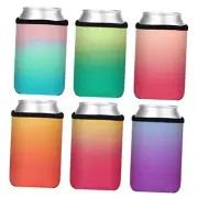 Beer Can Coolers Sleeves, Soft Insulated Reusable Drink Can Coolers Bright-6PCS