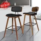 Bar Stools 2X Wooden Counter Stool in 70Cm Seat Height Black Kitchen Dining Chai