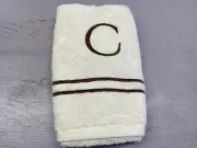 Avanti Linens Ivory/Brown Block Monogram “C” Hand Towel - Hand Towel