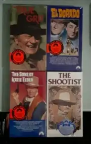 TRUE GRIT THE SHOOTIST EL DORADO SONS OF KATIE ELDER VHS VIDEOTAPE NEW dings