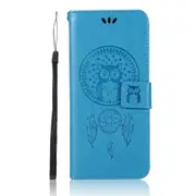 Wind Chime Owl Embossing Pattern Horizontal Flip Leather Case with Holder & Card Slots & Wallet For Galaxy S10e(Blue)