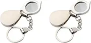 2pcs Mini Portable Foldable Pocket Magnifier Keychain Loupe Magnifier for Reading Jewelry Stamps and More Compact Eye Loupe Keyring