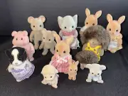 13 Calico Critters Lot 2 Hedgehog 4 Bunny 2 Mice Pig Elephant Koala Dog Lamb
