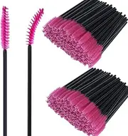 200Pcs Eyelash Mascara Brushes Wands Applicator Makeup Kits with Spiral Design (Rose)