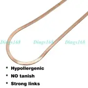 18K Rose Gold Filled Tarnish-Resist 18 inch 2mm Thin Italian Herringbone Chain