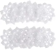 jojofuny 20Pcs Cotton Flower Appliques Handmade Crochet Embellishments for DIY Crafts for Quilting Scrapbooking Card Making and Bag Decoration Cotton Material