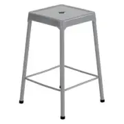 Safco 25" Steel Backless Counter Stool in Glossy Silver