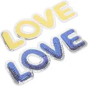 jojofuny 2Pcs Decorative Sew Letters Patches for Clothing Embroidered Sequined Letter Decors Patches for DIY Fashion Appliques for Jeans Bags More