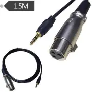 XLR Female Jack to 3.5mm Male 1/8 TRS Stereo Microphone Mic Audio Cable 5ft