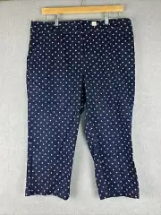 Millers Pant Womens 18 Navy Blue Floral Flower Print Straight Leg Cotton Blend
