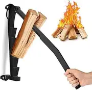 Wood Splitter Wall Mounted Log Splitter - Heavy Duty Firewood Cutter Household Portable Softwood Kindling Splitter Tool with Gloves, Manual Log Splitter for Outdoor Indoor
