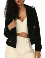 [Belle & Bloom] Better Off Military Peacoat in Black